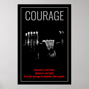 Courage Bodybuilding Training Motivatie Poster