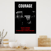 Courage Bodybuilding Training Motivatie Poster (Keuken)