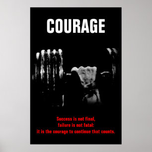 Courage Bodybuilding Training Motivatie Poster