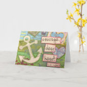 courage, cher carte coeur (Fleur jaune)