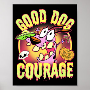 Courage De Laffe Hond Halloween Goede Hond Poster
