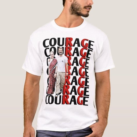 Courage d'expression sage du T-shirt Rahul Gandhi (Devant)