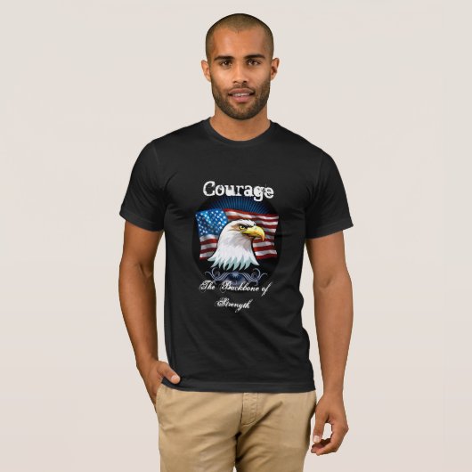Courage Eagle T-Shirt Mannen (Voorkant volledig)