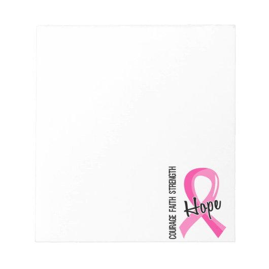 Courage Faith Hope 5 Breast Cancer Notitieblok (Voorkant)