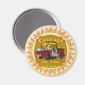 Courage Firetruck Brandweerman magneet (Voorkant / Achterkant)