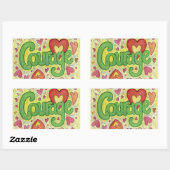 Courage Heart Inspirerend Words Sticker Labels (Vel)
