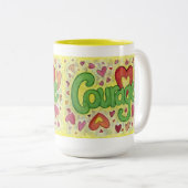 Courage Heart Word Art Custom Café Mug (Devant droit)