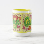 Courage Heart Word Art Custom Café Mug (Centre)