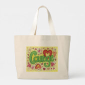 Courage Heart Word Art Sac fourre-tout inspiré (Dos)