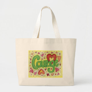Courage Heart Word Art Sac fourre-tout inspiré