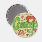 Courage Heart Word Art sur mesure Frigo aimants (Recto/Verso)