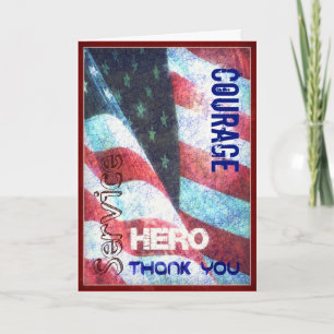 Courage - Héros - Carte de jour pour les vétérans