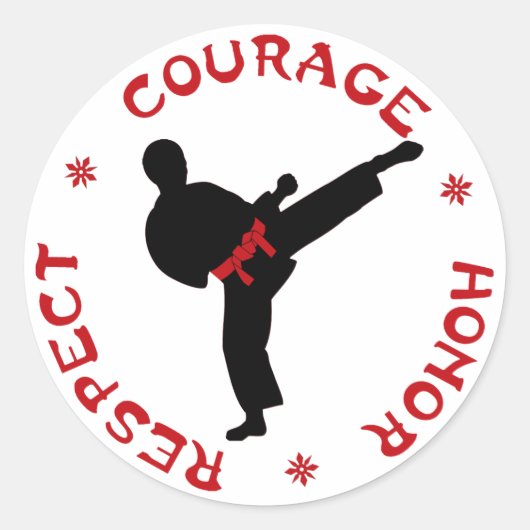 Courage Honneur Respecter les autocollants homme (Devant)