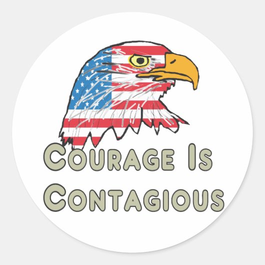 Courage is besmettelijk ronde sticker (Voorkant)