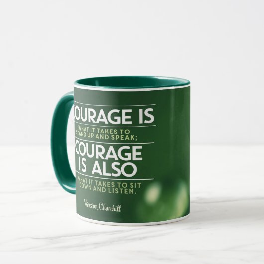 Courage is wat het kost mok (Voorkant links)