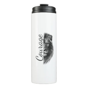 Courage Leeuw Artistiek Minimaal T-Shirt-Thermisch Thermosbeker