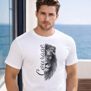 Courage Leeuw Artistiek Minimal T-shirt -
