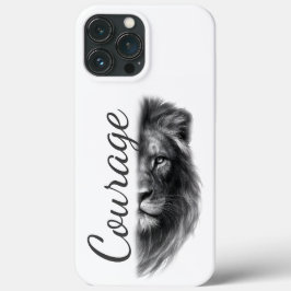Courage Lion Artistic Minimal- iPhone 13 Pro Max Hoesje