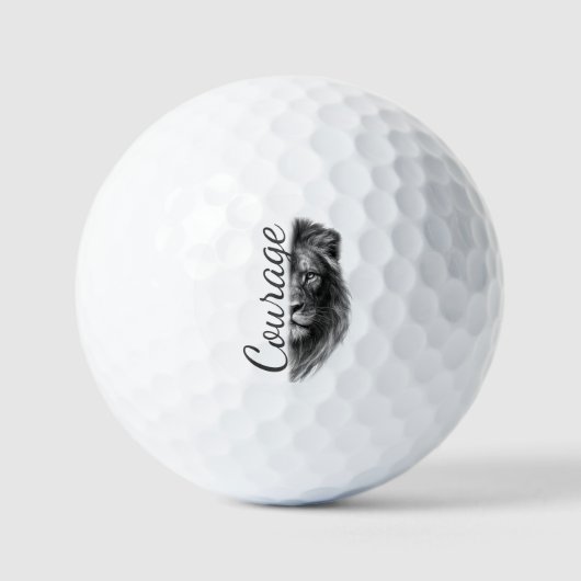 Courage Lion Artistic Minimal- Golfballen (Voorkant)