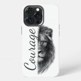 Courage Lion Artistic Minimal- iPhone 13 Pro Hoesje