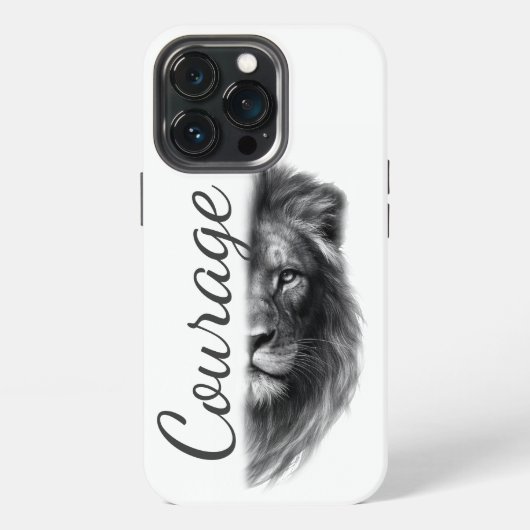 Courage Lion Artistic Minimal- iPhone Hoesje (Achterkant)