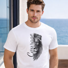 Courage Lion Artistic Minimal Tee - T-shirt