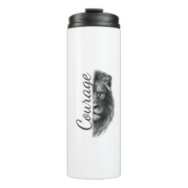 Courage Lion Artistic Minimal Tee-Thermal Tumbler Thermosbeker