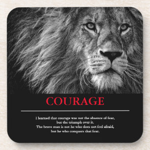 Courage Lion Motivatie Inspirerend Bier Onderzetter