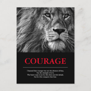 Courage Lion Motivatie Inspirerend Briefkaart