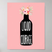 Courage Liquide, Puns À Vins, Posters Drôle (Devant)