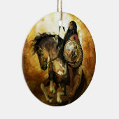 Courage Native American Warrior Keramisch Ornament (Rechts)
