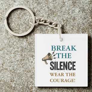 Courage om het Stilzwijgen te Doorbreken Sleutelhanger