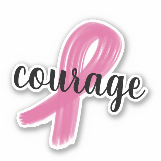 Courage - Pink Ribbon Cancer Awareness sticker (Voorkant)