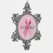 Courage Pink Ribbon Snowflake Ornament (Links)