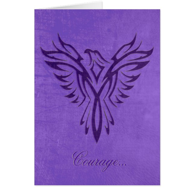 Courage - Purple Phoenix Rising, texture cuir (Devant)