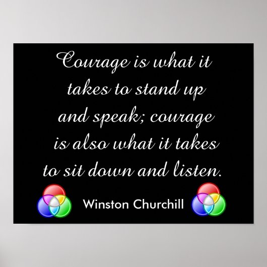 Courage quote - Winston Churchill Poster (Voorkant)