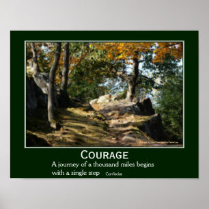 Courage Quote Woodland Path Inspirerend Poster