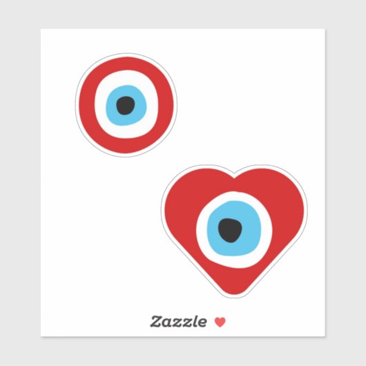 Courage Red Evil Eye custom-cut vinyl Sticker (Vel)