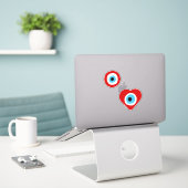 Courage Red Evil Eye custom-cut vinyl Sticker (Laptop op bureau)
