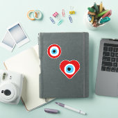 Courage Red Evil Eye custom-cut vinyl Sticker (iPad Cover)