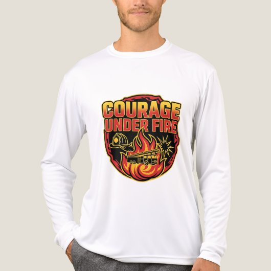 Courage Under Fire – Firefighter Hero Tee Tri-Blend Shirt (Voorkant volledig)