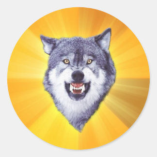 Courage Wolf Advice Animal Internet Meme Ronde Sticker