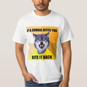 COURAGE WOLF Als een zombie je bijt T-shirt
