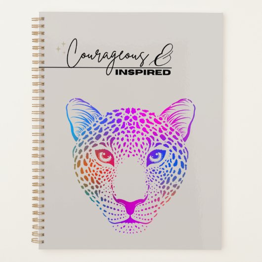 Courageous & Inspired Rainbow Leopard Planner (Devant)
