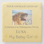 Courageous Osteosarcoma Pet Tribute Stenen Onderzetter (Voorkant)