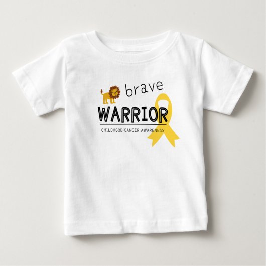 courageux guerrier lion cancer enfant bébé T-shirt (Devant)