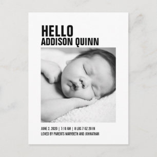 Courageuze babyfoto geboortekaart aankondigingskaart