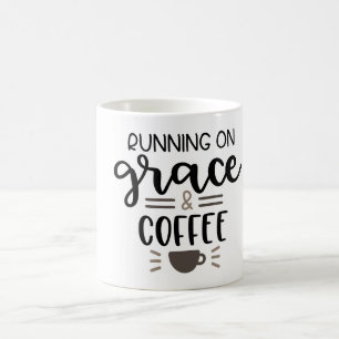 "Courant sur la tasse de grâce et de café" -