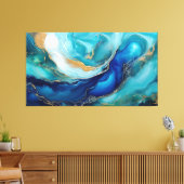 Courants de cobalt : une impression sur toile abst (Insitu(Salon))