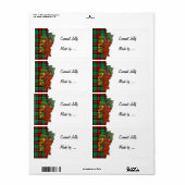 Courants Rouge Vert Plaid Vacances Étiquette Recet (Feuille entière)